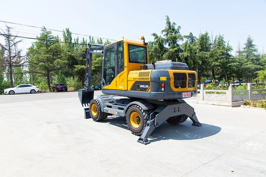 HWL90 Wheel excavator cab view.